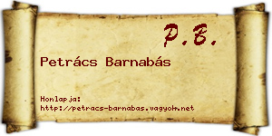 Petrács Barnabás névjegykártya