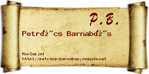 Petrács Barnabás névjegykártya