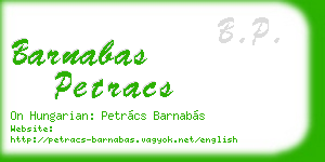 barnabas petracs business card
