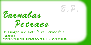 barnabas petracs business card